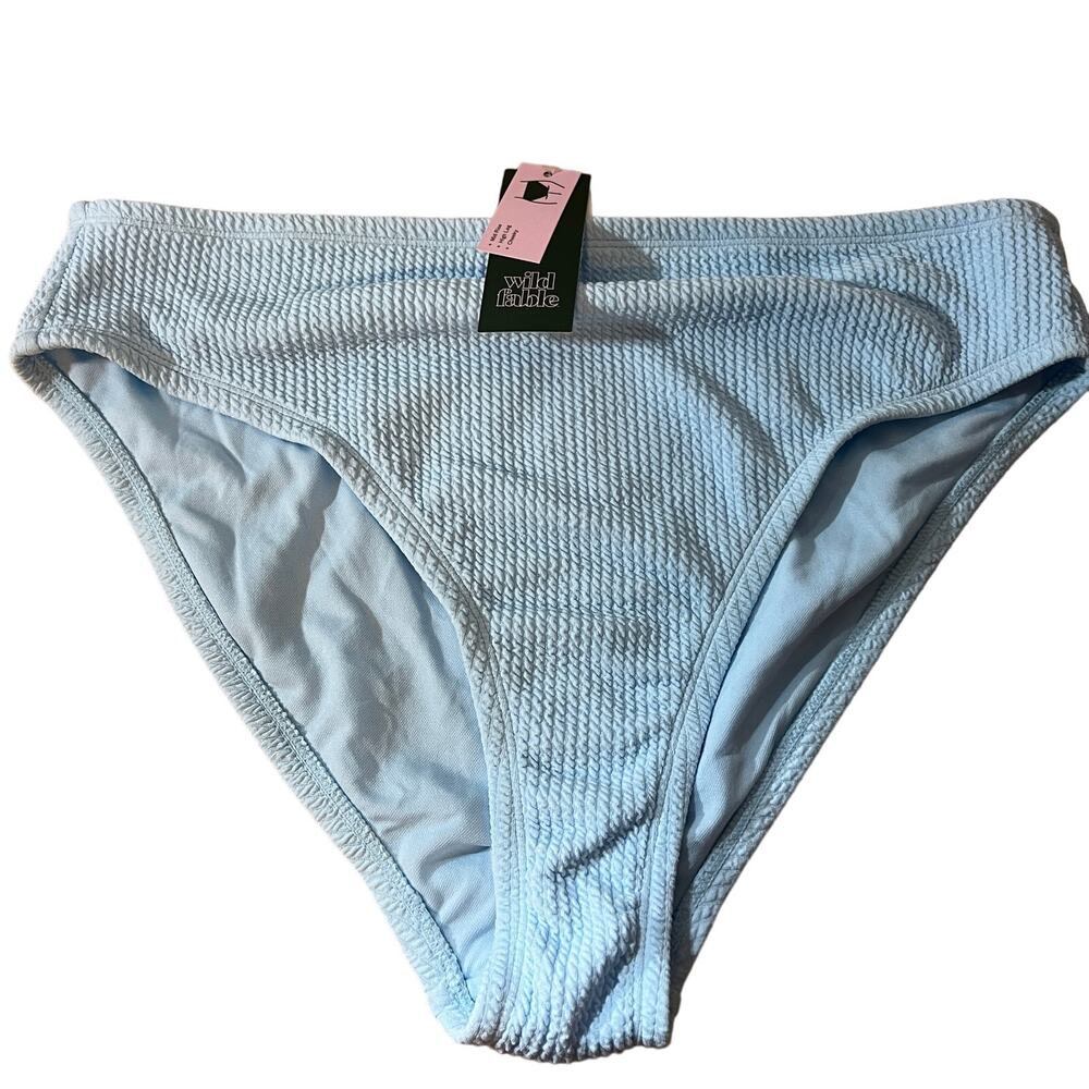 Wild Fable Women's Plus Size Light Blue Textured Bikini Bottom - Size X - NWT